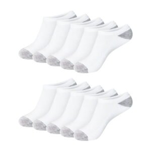 Hanes Women's No Show Socks, Athletic Full Cushion, 10-Pack, Size 5-9