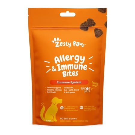 Zesty Paws Allergy & Immune Bites Lamb Flavor Dog Supplement, 60 Count