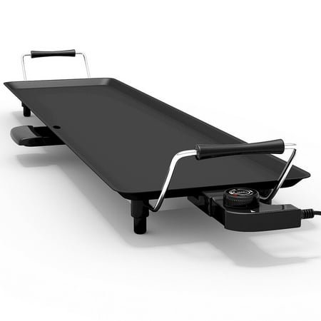Giantex Large Electric Teppanyaki Table Top Grill Griddle, 35'' Indoor Outdoor Nonstick BBQ Griddle w/5 Adjustable Temperature, Portable 2000W Plate for Party/Home/Camping Cooking