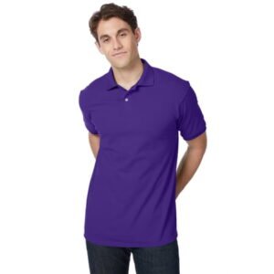 Hanes EcoSmart Men's Polo Shirt (Big & Tall Sizes Available) Purple M