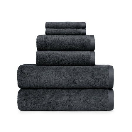 Better Homes & Gardens PowerLoft 6 Piece Bath Towel Set, Greystone
