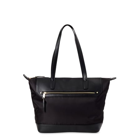 Time and Tru Adelle Nylon Women's Tote Bag, Black