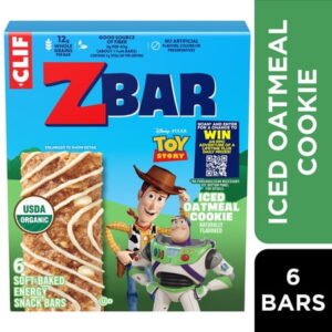 Zbar Iced Oatmeal Cookie Soft-Baked Energy Snack Bars, Organic Granola Bars, Snacks for Kids, 6ct