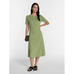 Time and Tru Women's and Women's Plus Seamed Cotton Midi Dress, Sizes XS-4X