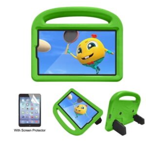 Allytech Kids Case for Samsung Galaxy Tab A7 Lite 2021(8.7 inch), SM-T220/SM-T225 Cover for Children, Slim Shockproof Handle Kickstand Children Friendly Case with Screen Protector for T220, Green