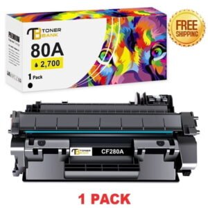 Compatible for HP 80A Laserjet Toner Cartridge Black 80X CF280A CF280X LaserJet Pro 400 M401a M401d M401n M401dn M401dne M401dw MFP M425dn M425dw Printer Ink (Black 1-Pack)