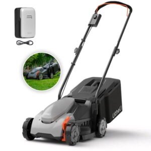 Litheli 13-Inch Cordless Electric Lawn Mower, 20V, Brushless Motor, Lightweight Push Mower with 5.0Ah Battery