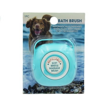 Gwen Studios Pet Bath & Massage Brush, Grooming Scrubber for Dogs & Cats, Blue, 1 Count