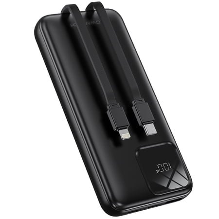 OWNTECH 10000mAh Portable Charger Power Bank with Built in Cables 22.5W Fast Charging for iPhones, iPad, Samsung More Phones Tablets