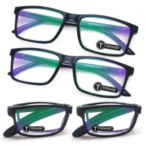 TERAISE Resin Folding Reading Glasses, Business Style, 4.00x 4 Pack