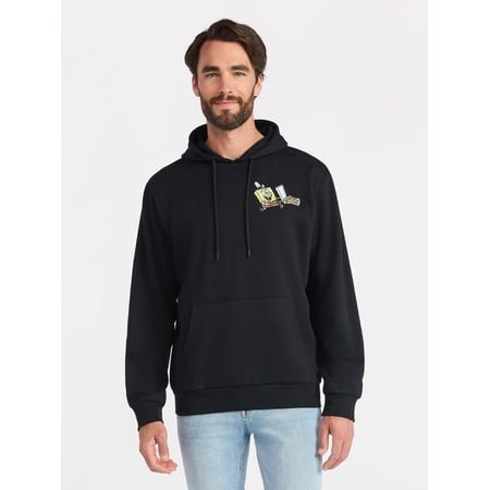 SpongeBob SquarePants Men's & Big Men's Graphic Fleece Hoodie with Long Sleeves, Sizes S-3XL