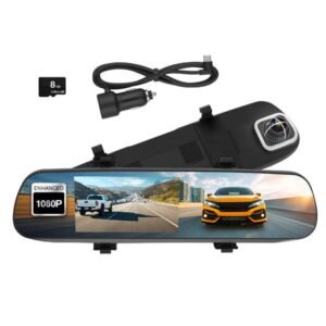 YADA Roadcam Mirror 1080p Mirror Mount Dash Cam, Universal Compatibility with Smart G-Sensor, 4.7" Monitor, adjustable Lens, Wide Angle View, BT533147