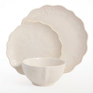 The Pioneer Woman Farmhouse Lace Dinnerware Set, 12 Piece