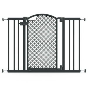Ingenuity Modern Home Walk-Thru Safety Pet and Baby Gate, Grey, Openings from 28-42" Wide, 30' Tall