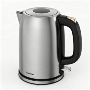 Consiwa Electric Kettle Stainless Steel, 1.7L Water Boiler & Heater, 1500W Hot Tea Pot, Boil Dry Protection & Auto Shut-Off, BPA-Free