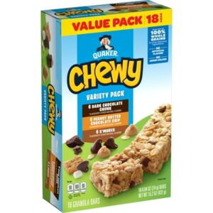 Quaker Chewy Granola Bars, Variety Pack, 15.2 oz, 18 Count