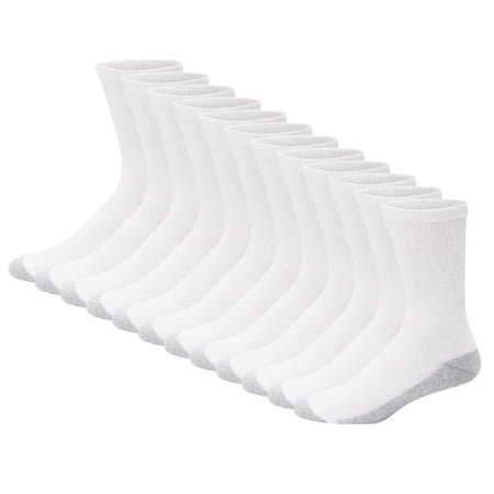 Hanes Men's Double Tough Durability Crew Socks, 12-Pack, Size 6-12