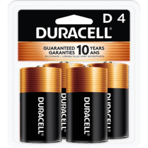 Duracell Coppertop D Alkaline Batteries 4/PK