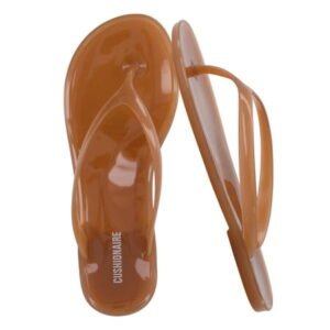 Cushionaire Splash Jelly Flip Flops for Women With Flexible Sole, Soft Footbed Summer Sandals for Women