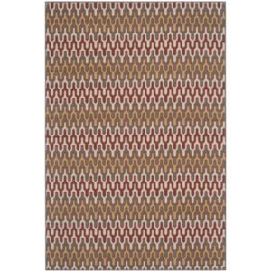 Safavieh Hampton Lacklan Geometric Indoor/Outdoor Area Rug, Dark Gray/Rust, 5'1" x 7'7"