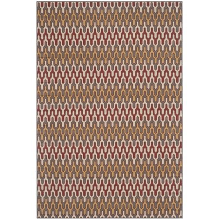 Safavieh Hampton Lacklan Geometric Indoor/Outdoor Area Rug, Dark Gray/Rust, 5'1" x 7'7"
