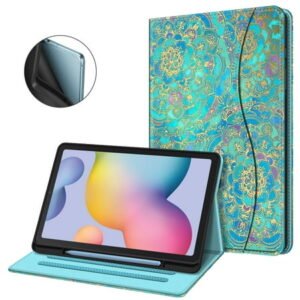 Fintie Case for Samsung Galaxy Tab S6 Lite 10.4 Inch 2024/2022/2020 with S Pen Holder, Multi-Angle Viewing Soft TPU Back Cover with Pocket Auto Wake/Sleep,Shades of Blue