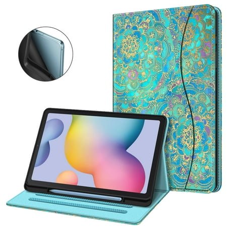 Fintie Case for Samsung Galaxy Tab S6 Lite 10.4 Inch 2024/2022/2020 with S Pen Holder, Multi-Angle Viewing Soft TPU Back Cover with Pocket Auto Wake/Sleep,Shades of Blue