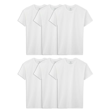 Fruit of the Loom Boys' White Crew Undershirts, 5+1 Bonus Pack