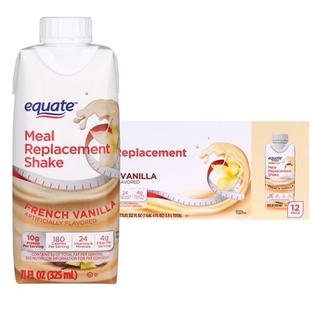 Equate Meal Replacement Shake, French Vanilla, 11 fl oz, 12 Count