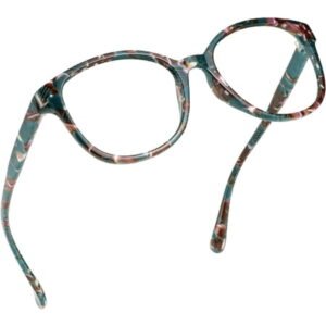 LifeArt Blue Light Blocking Reading Glasses (Round Frame, No Magnification)