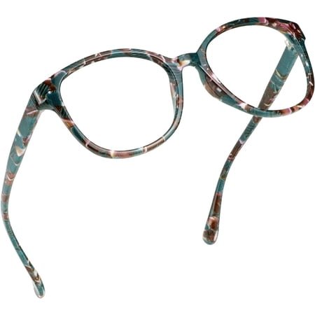 LifeArt Blue Light Blocking Reading Glasses (Round Frame, No Magnification)