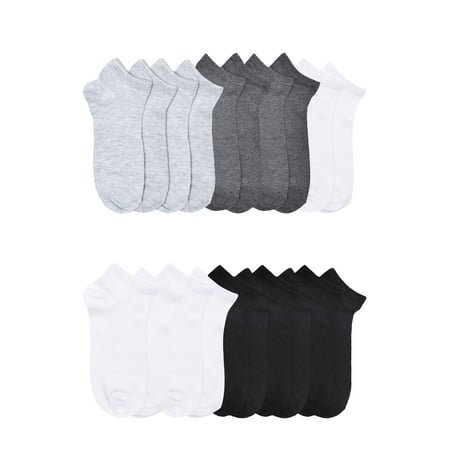 No Boundaries Women’s Low Cut Socks, 10 Pack, Shoe Sizes 4-10