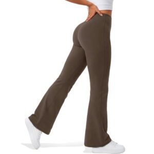 Rosvigor Womens Flare Yoga Pants High Waisted Bootcut Leggings No Front Seam Buttery Soft Leggings for Workout Gym Casual