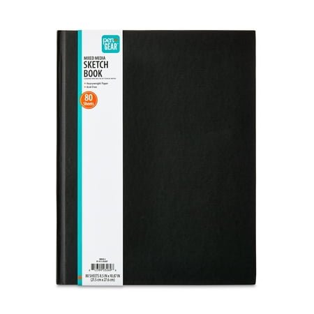 Pen+Gear 8.5" x 11" Bound Mixed Media Sketch Book, 80 Sheets of White, Acid Free, Perforated, Heavy Weight Premium Drawing Paper