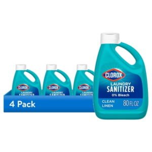 (4 pack) Clorox Fresh Guard Laundry Odor Remover, 0% Bleach, Color Safe, Clean Linen Scent, 80 fl oz