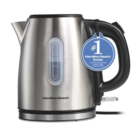 Hamilton Beach 1.2L Electric Kettle, 1500 W, Electric Tea & Water Kettle with Auto Shut-Off and Boil-Dry Protection, Stainless Steel