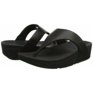 Fitflop Women's Lulu Leather Toe-Post Wedge Thong Sandals