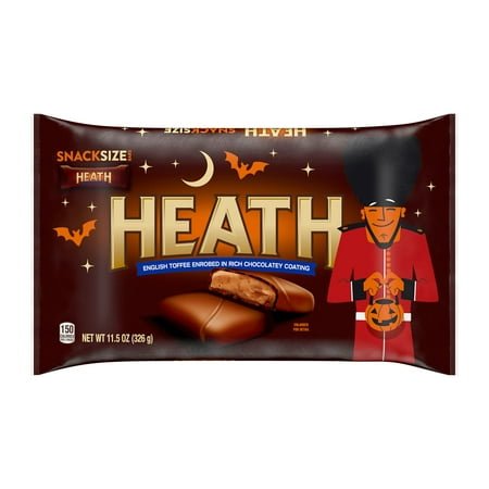 Heath Milk Chocolate English Toffee Snack Size Halloween Candy Bars, Bag 11.5 oz