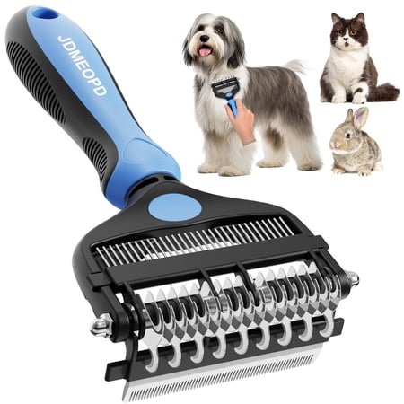 JDMEOPD 3-in-1 Pet Grooming Brush for Dogs & Cats – Removes Loose Hair, Mats & Undercoat, Safe Deshedding Tool for Long & Short Hair(Blue)