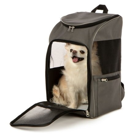 TrustyPup Medium Cat & Dog Travel Pet Backpack, Gray, 16 lb Limit