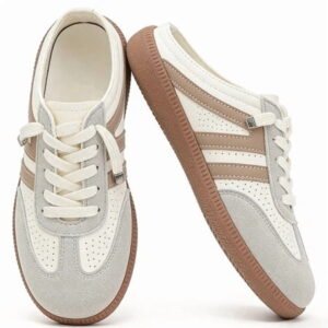 BERANMEY Women's Casual Slip-On Sneakers Comfortable Mules with Cushioned Sole for Daily Wear Stylish Retro Casual Shoes for Women