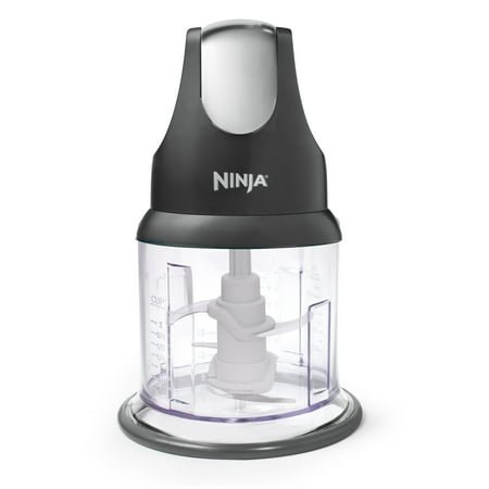 Ninja Food Chopper 2-Cup, One-Touch Pulse, Splash Guard & Storage Lid, Compact Kitchen, NJ100 Gray