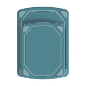 Mainstays 2 Pieces 8.5” x 11” and 10” x 14” Non-Slip Recycled Poly Cutting Board, Blue Color
