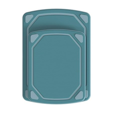 Mainstays 2 Pieces 8.5” x 11” and 10” x 14” Non-Slip Recycled Poly Cutting Board, Blue Color