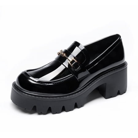 BURUDANI Women's Chunky Loafers Platform Comfortable Slip-On Dressy Business Casual Fashion Outfit Loafer Shoes