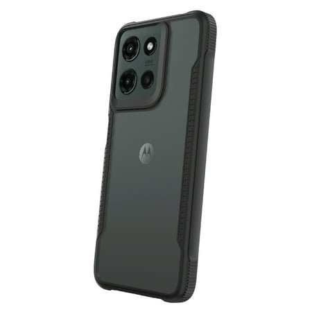 onn Dual-Layer Phone Case for Motorola moto g (2025) - Black/Clear