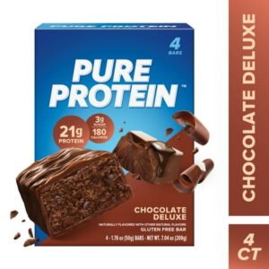 Pure Protein Bars, Chocolate Deluxe, Gluten Free, 21g Protein, 1.76 oz, 4 Count