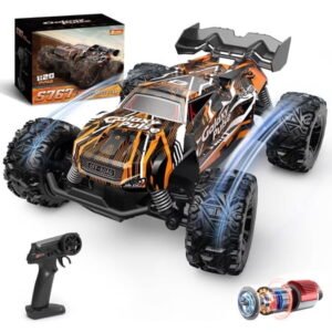 JoyStone Remote Control Car, 1:18 Remote Control Monster Truck All-Terrain 2.4GHz RC Cars W/ 2 Batteries for Kids Toys Gift, Black & Orange