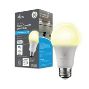 GE Cync A19 Smart LED Light Bulb, Soft White Indoor Décor Lights, 60 Watts, Medium Base, 1pk