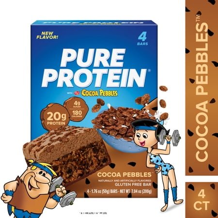Pure Protein Bars, Cocoa Pebbles, 20g Protein, 1.76 oz, 4 Count